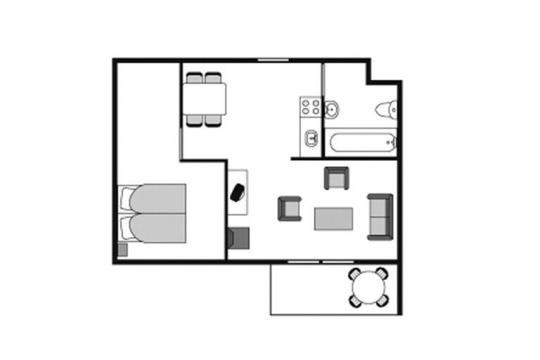 Plattegrond Bungalow 2A