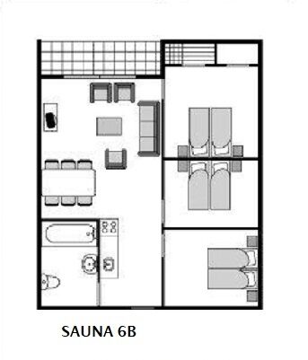 Plattegrond Bungalow Sauna 6B